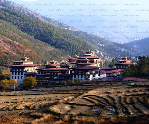 Tashichoe Dzong in Autumn